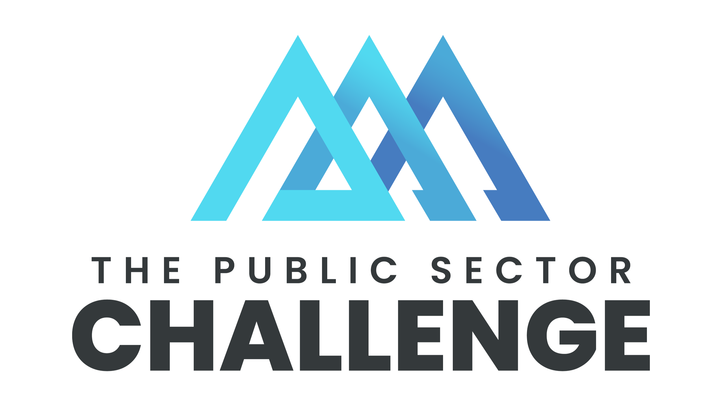 Logo for The Public Sector Challenge featuring stylized blue mountains and black and gray text.