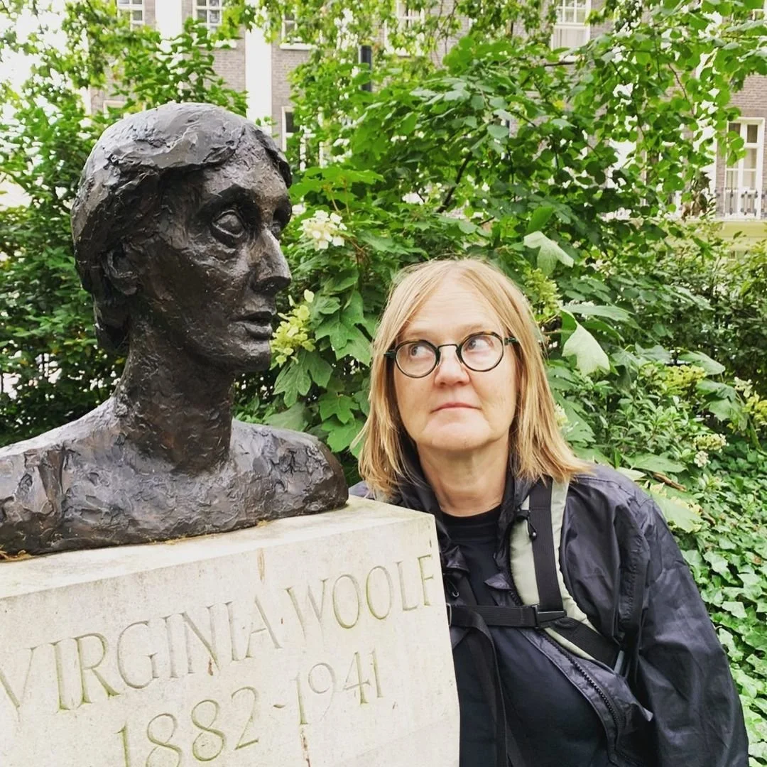 Bust of Virginia Woolf in London, England.