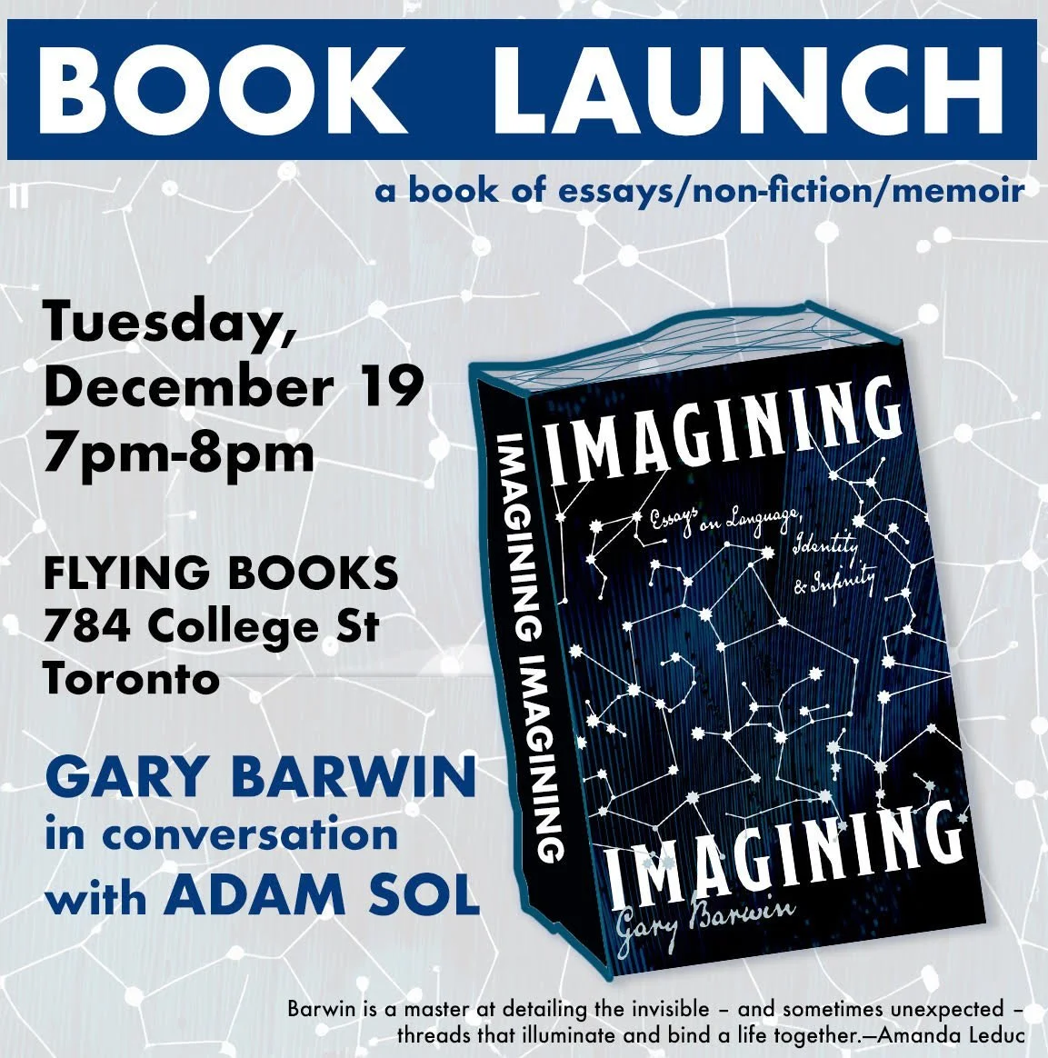 Gary Barwin Launch at Flying Books
