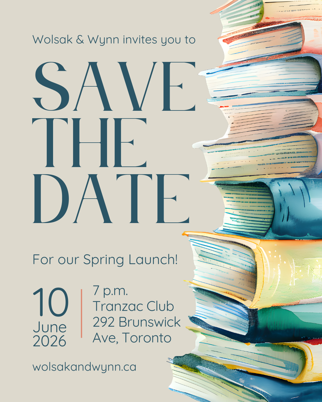 Save the Date for Wolsak &amp; Wynn’s 2026 Spring Launch