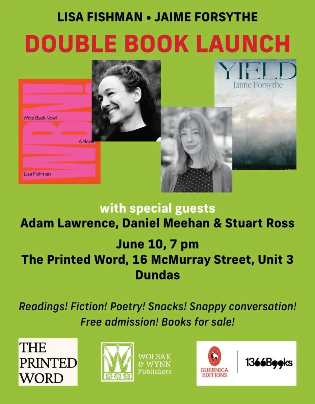 Double Book Launch: Jaime Forsythe and Lisa Fishman
