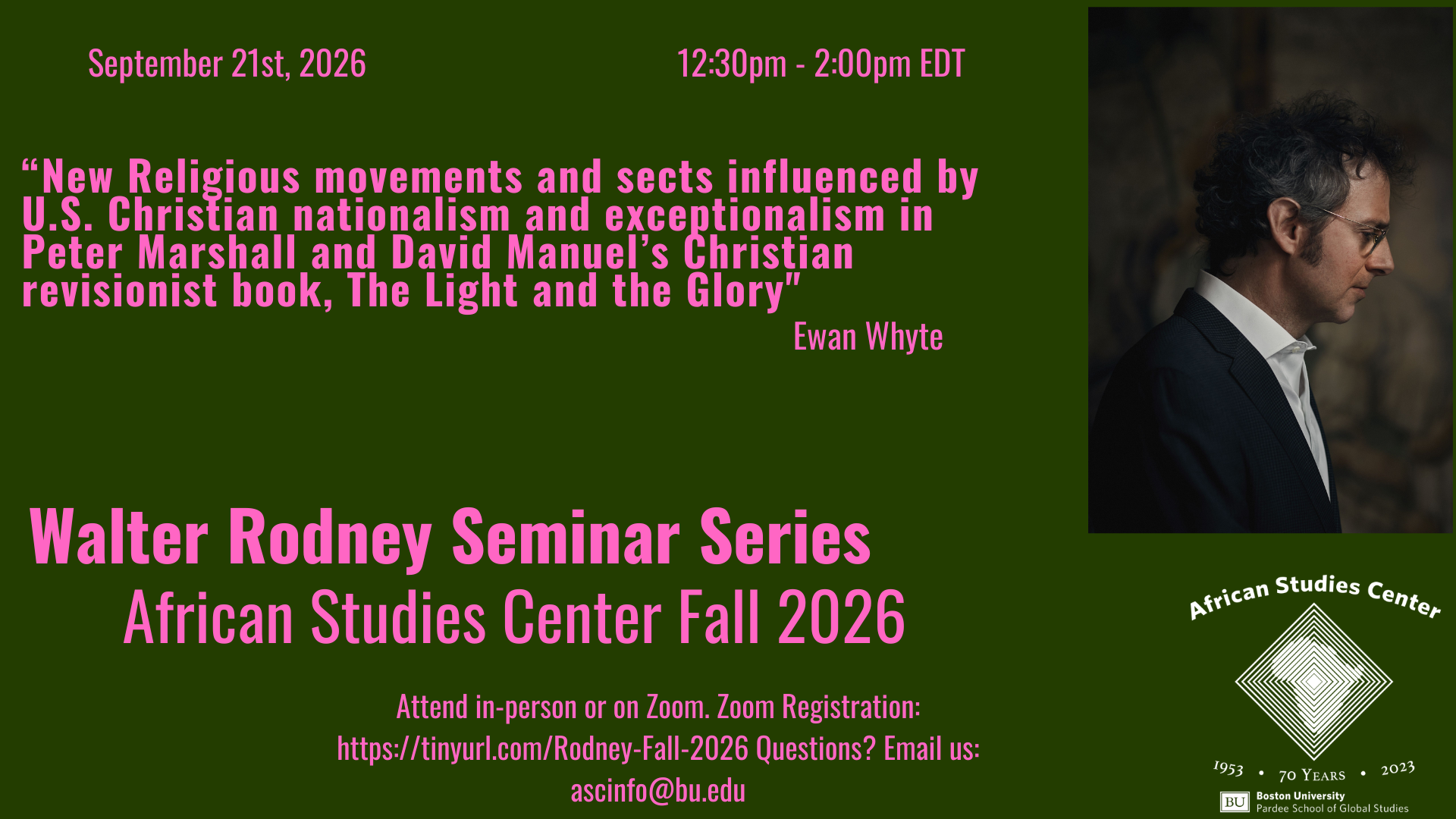 Ewan Whyte at Walter Rodney Seminar Series