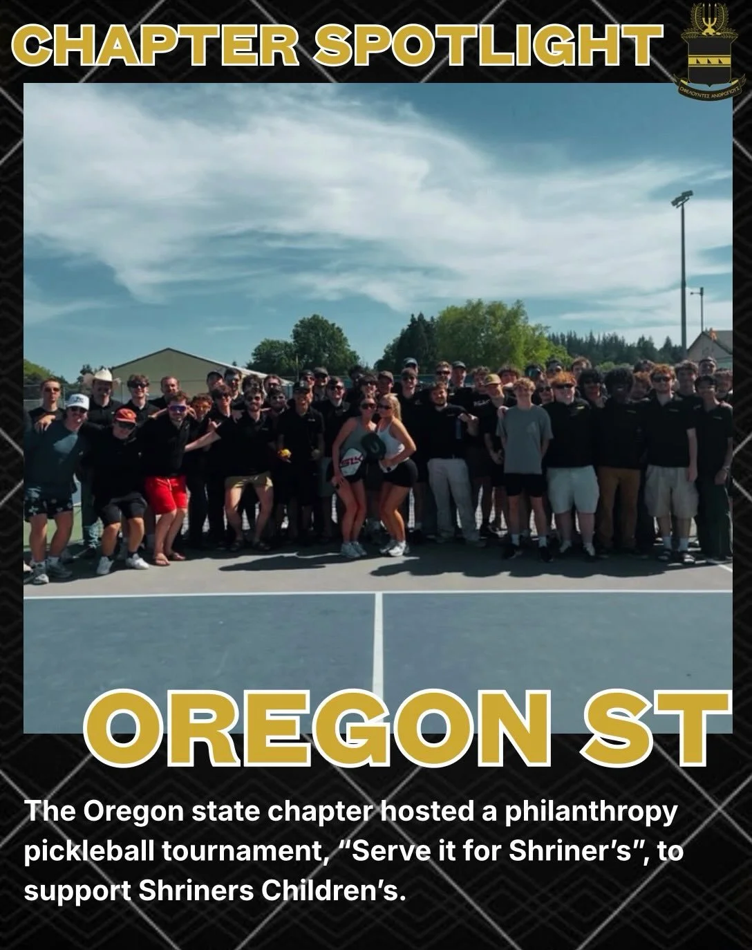Shoutout to the Oregon State chapter for putting on this fun philanthropy and bringing not only the community together but raising money for Shriners Children&rsquo;s. Great work brothers!