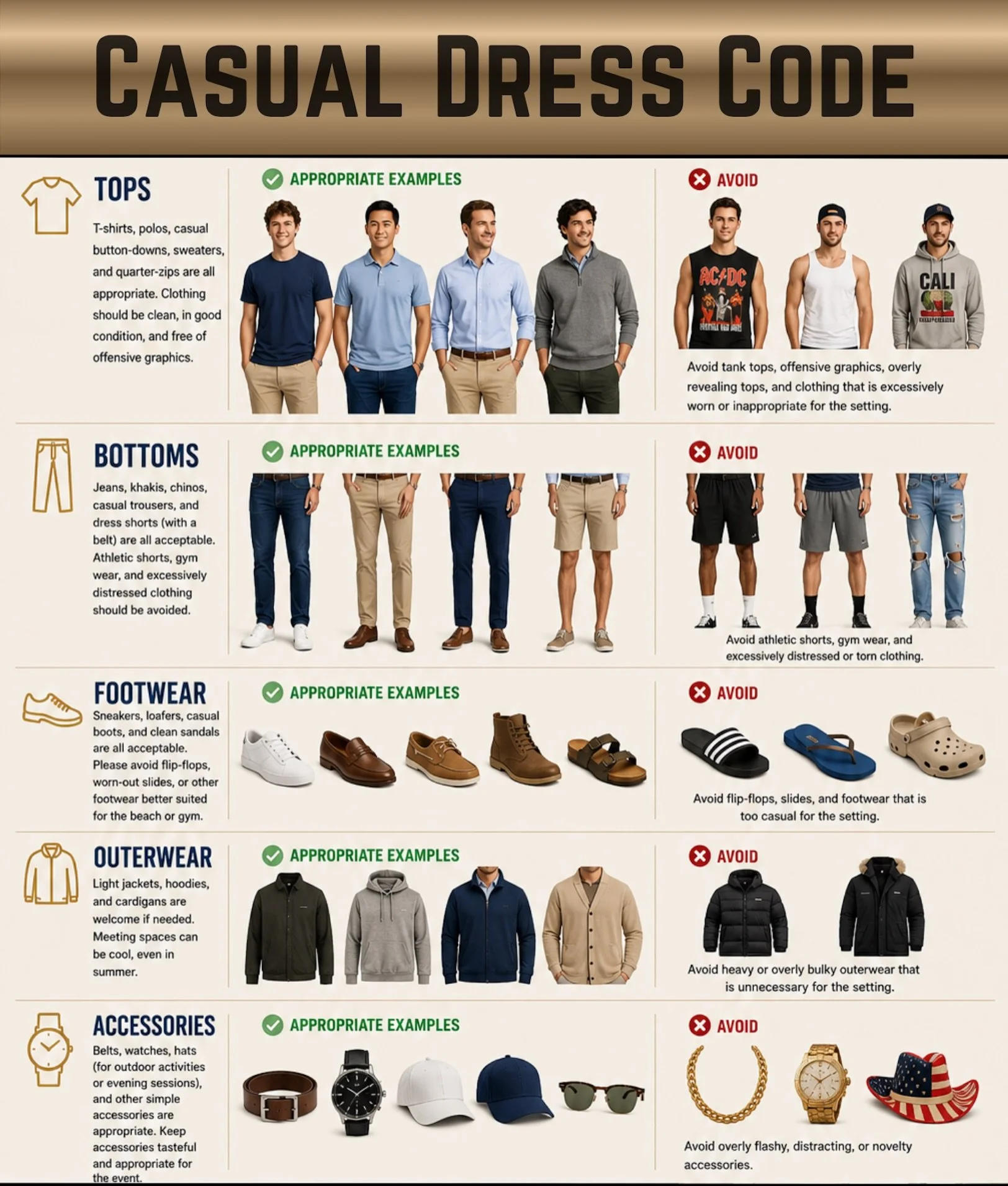 Wondering what to wear to Conclave? Here&rsquo;s the breakdown.

From casual hangouts to the formal banquet, we put together a quick visual guide so you know exactly what fits each dress code. Swipe through for tops, bottoms, shoes, and accessories f