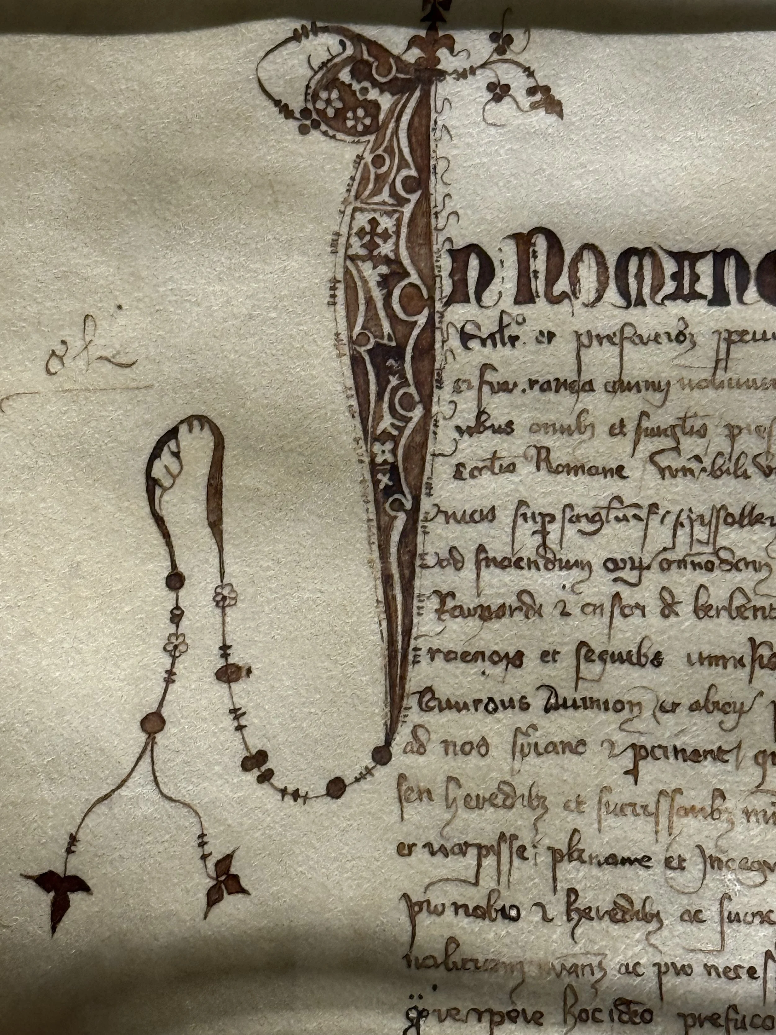Close-up of a letter written by Queen Giovanna I of Naples to Pope Clement VI, in the Palace of the Popes (Avignon)