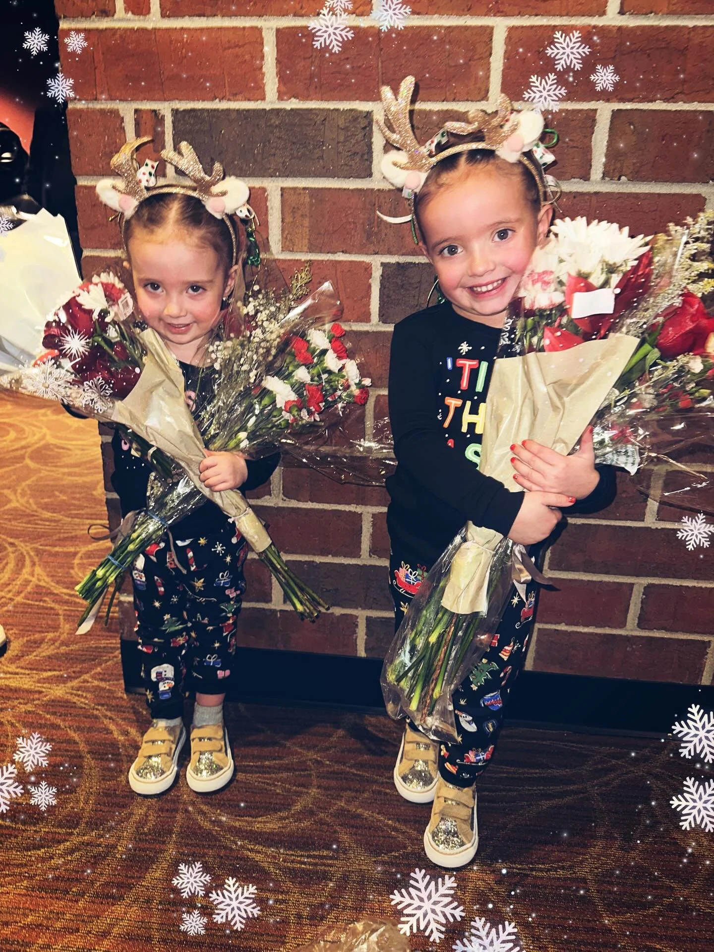 Yesterday we got to watch our sweet girls shine on stage at their Christmas show!🌟🎄
 You can always count on your big sis to make sure you make it to where you need to be! 😂❤️ #FullHeart