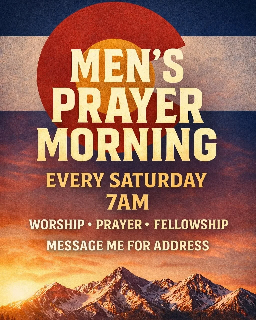 MEN OF DENVER &mdash; THIS IS YOUR INVITE.

New year. New fire.

Every Saturday at 7AM, men from across the city gather &mdash; not just for a moment,
but for weekly brotherhood, real community, and real encounters with Jesus.

This is a place where 