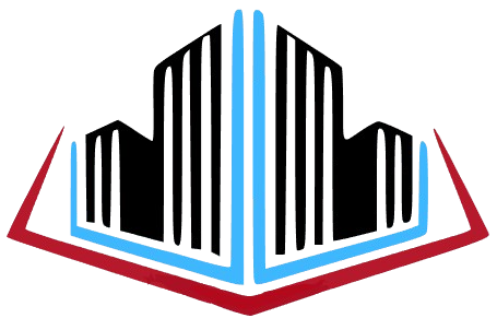 Line graph with vertical bars in blue, red, and black, rising from a red base.