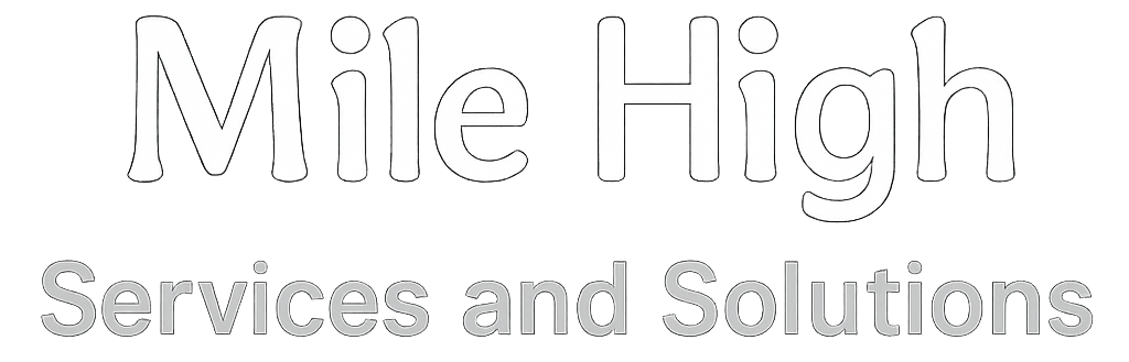 Logo for Mile High Services and Solutions with the company name and tagline.