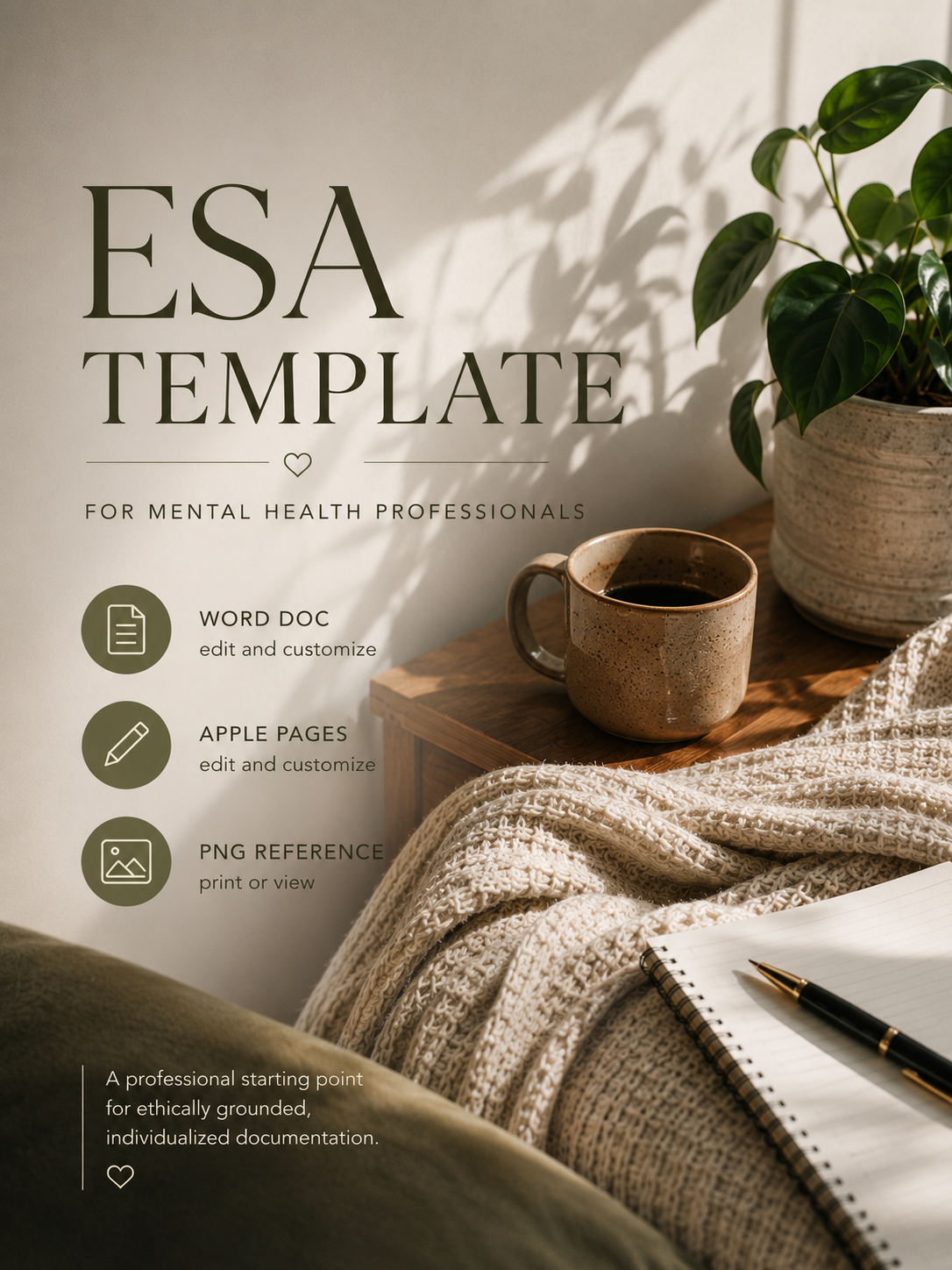 ESA Documentation Template for Mental Health Professionals