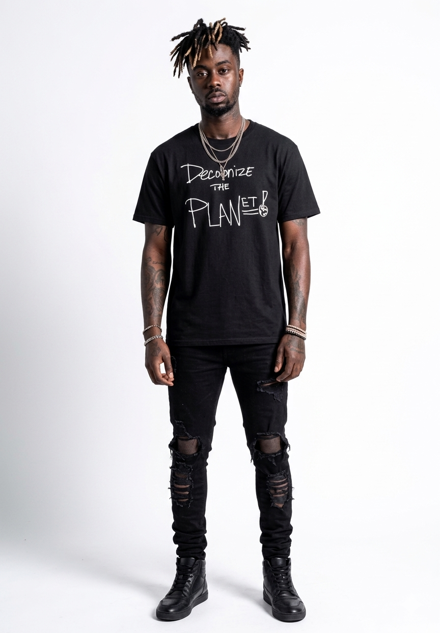 De  Col Black Graphic T-Shirt
