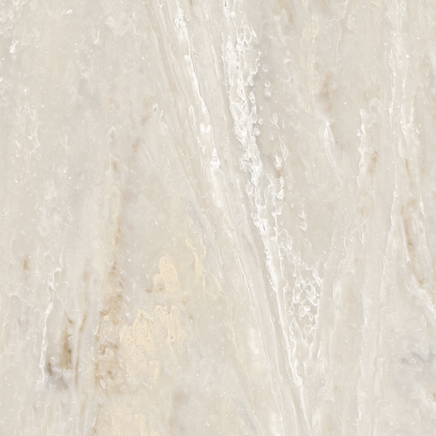 Cream-colored marble surface with subtle veining and a polished finish.