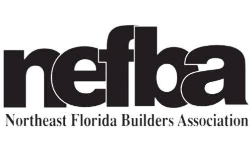 Logo of the Northeast Florida Builders Association, featuring large lowercase letters 'nefba' and the full name beneath.