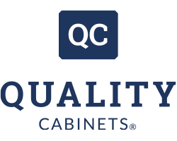 Logo with a dark blue square containing 'QC' and the words 'QUALITY CABINETS' below