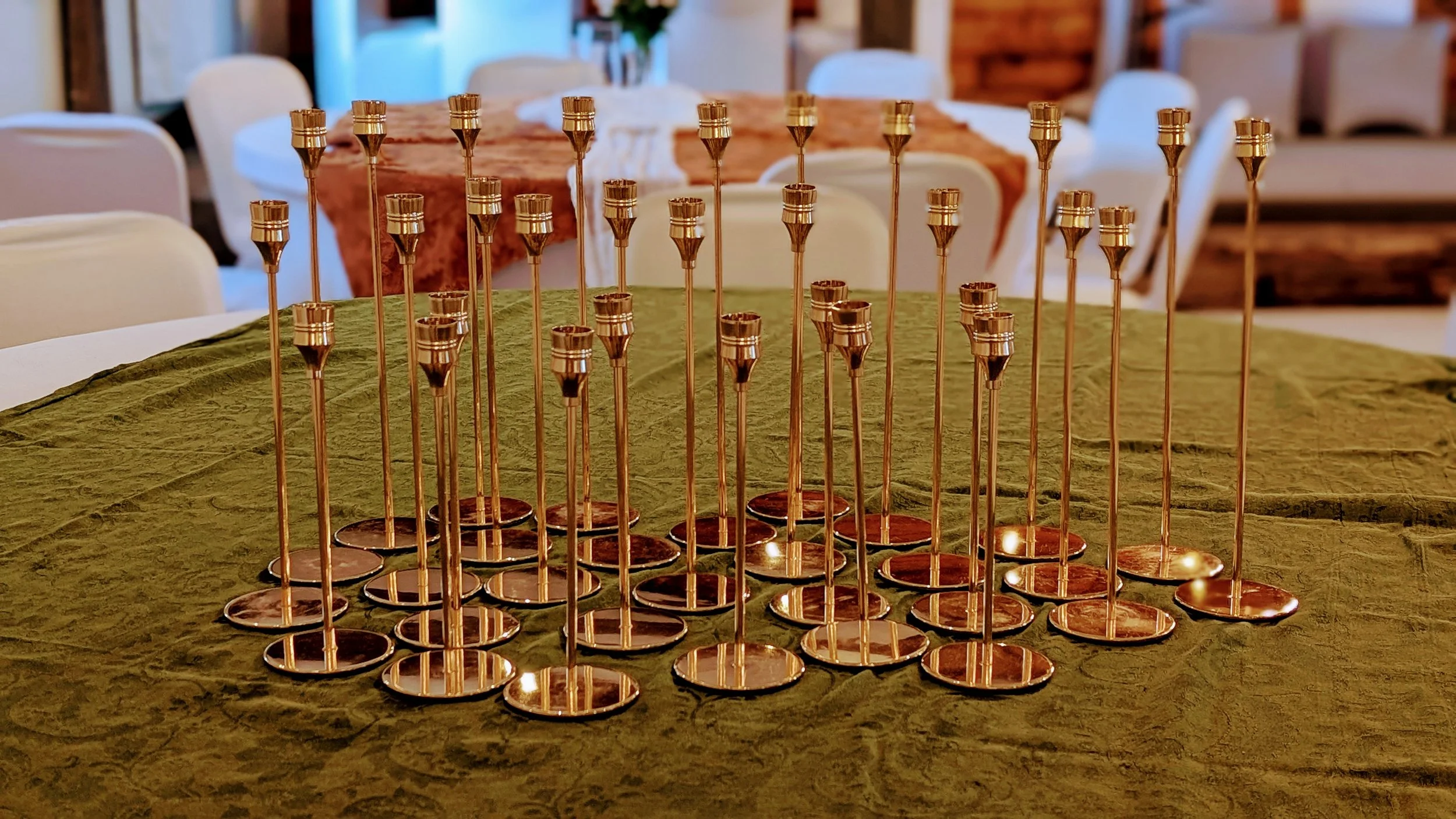 Gold candlesticks (for taper candles)