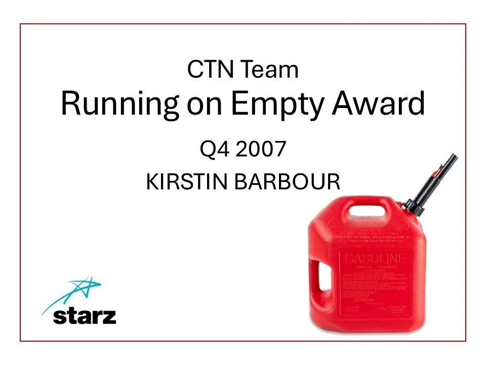 STARZ CTN Team Running on Empty Award