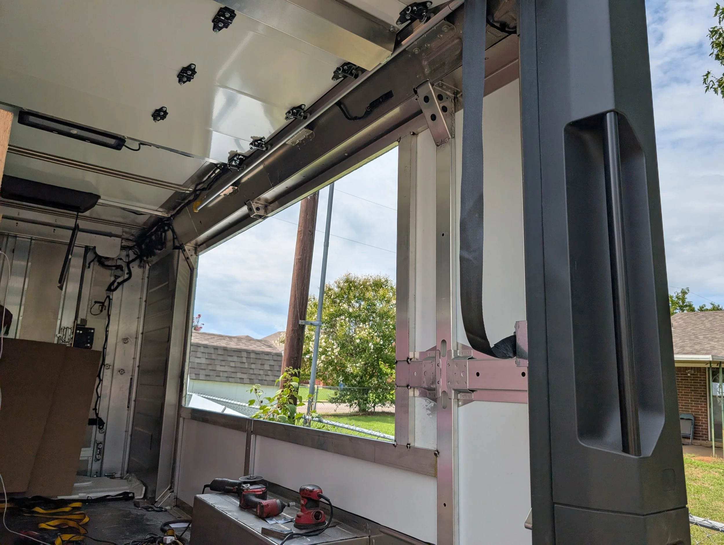 Aluminum framing and reinforcement fabricated for a custom ice cream truck conversion