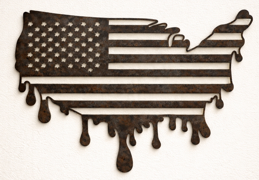 CNC Plasma Cut Bee American Flag