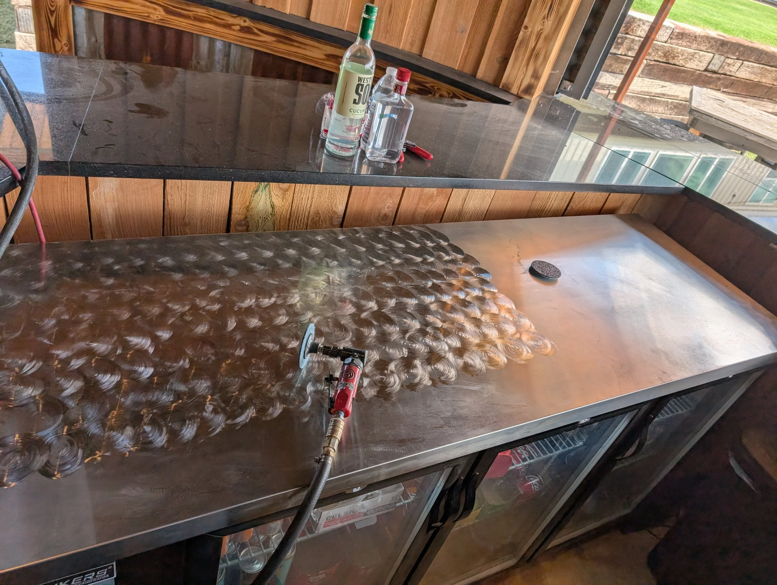 Custom stainless steel bar top TIG welded and fabricated by JH Tig Works LLC in Fort Worth, Texas