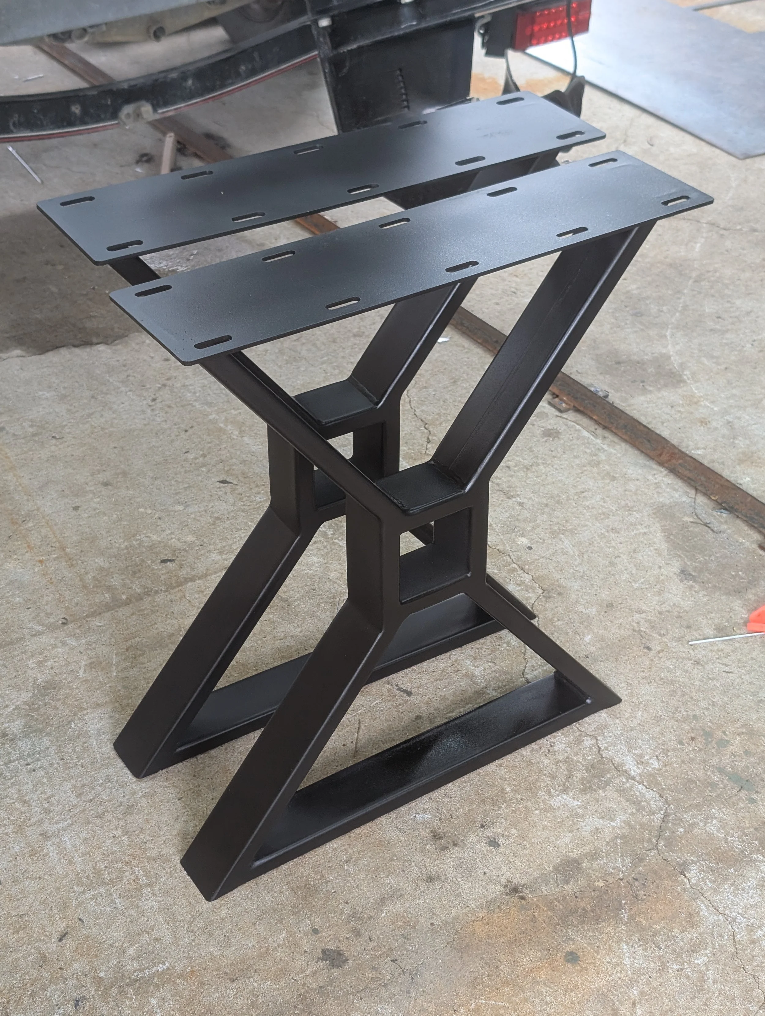 Heavy-Duty X-Style Table Legs – 28” H × 24” W