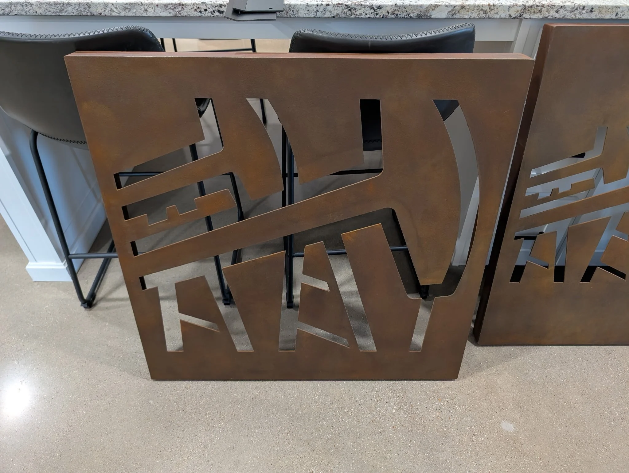 CNC cut steel company logo signage for Lime Rock Resources fabricated by JH Tig Works LLC
