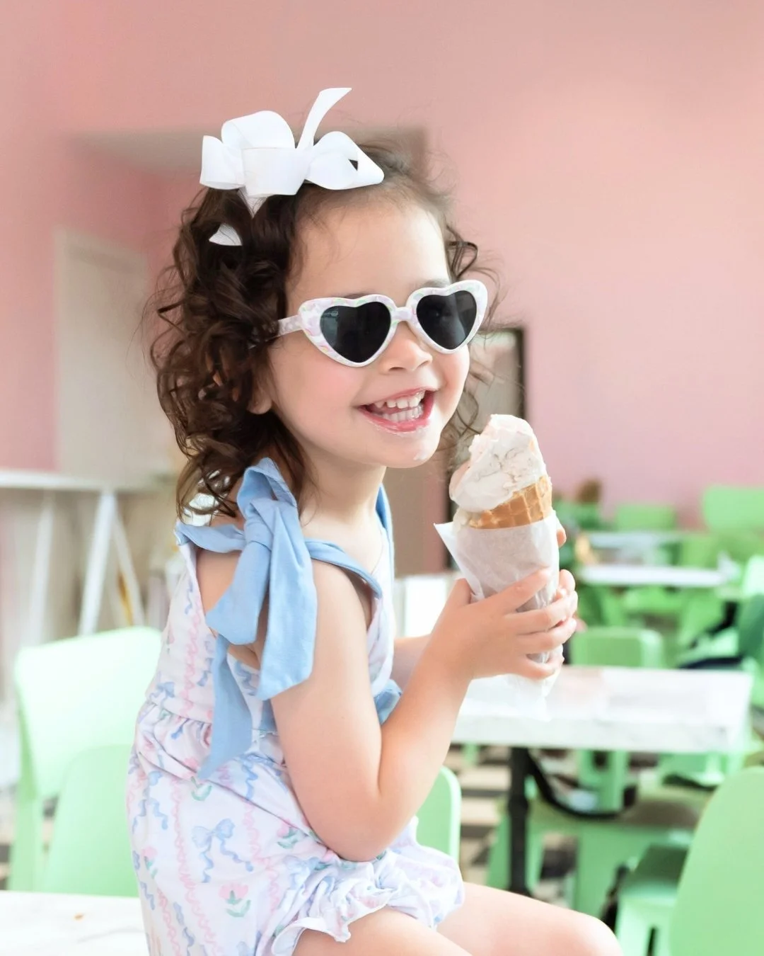 little girl eating ice cream