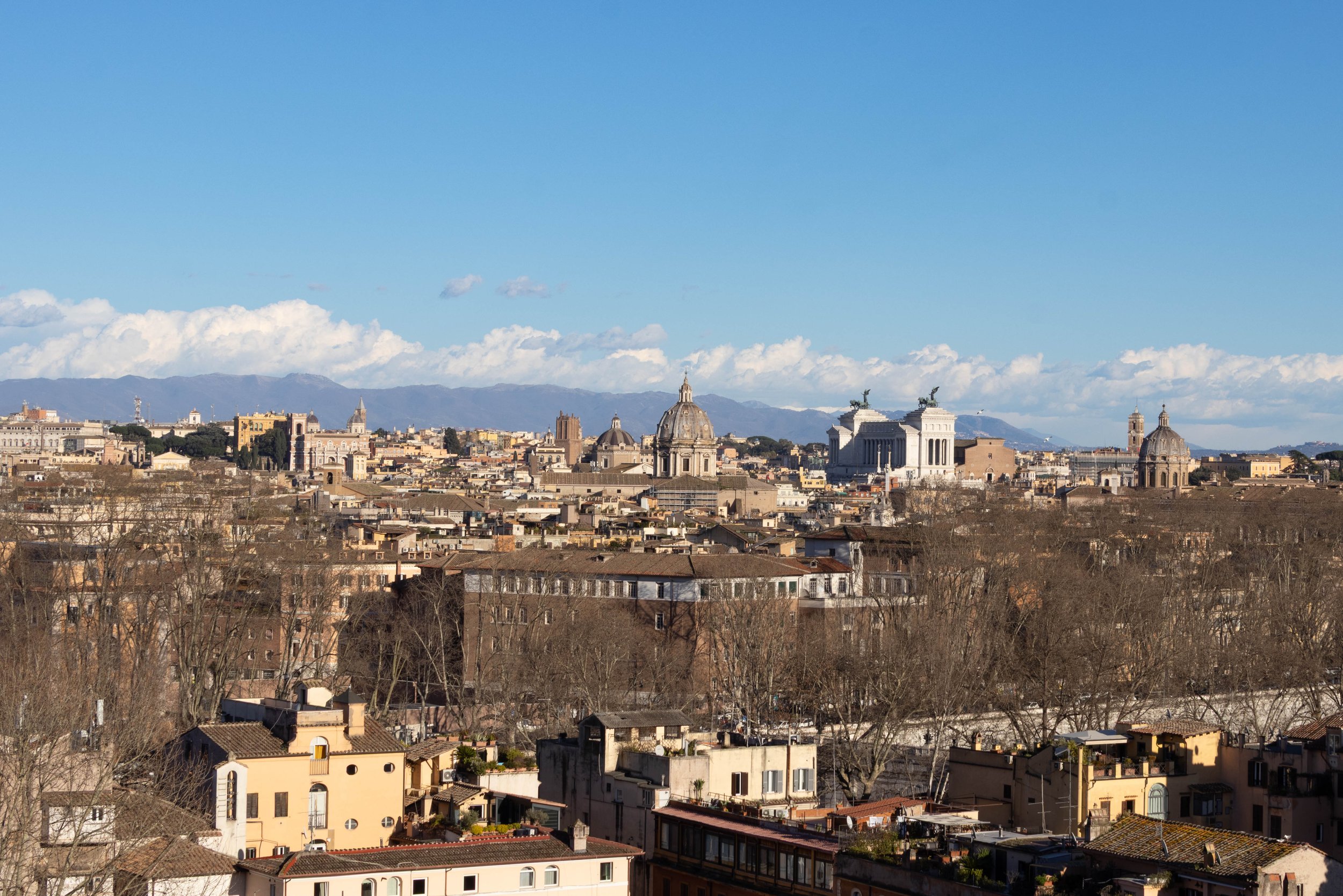Rome, Italy | Panoramic view with St. Peter's Basilica visible on the horizon. 