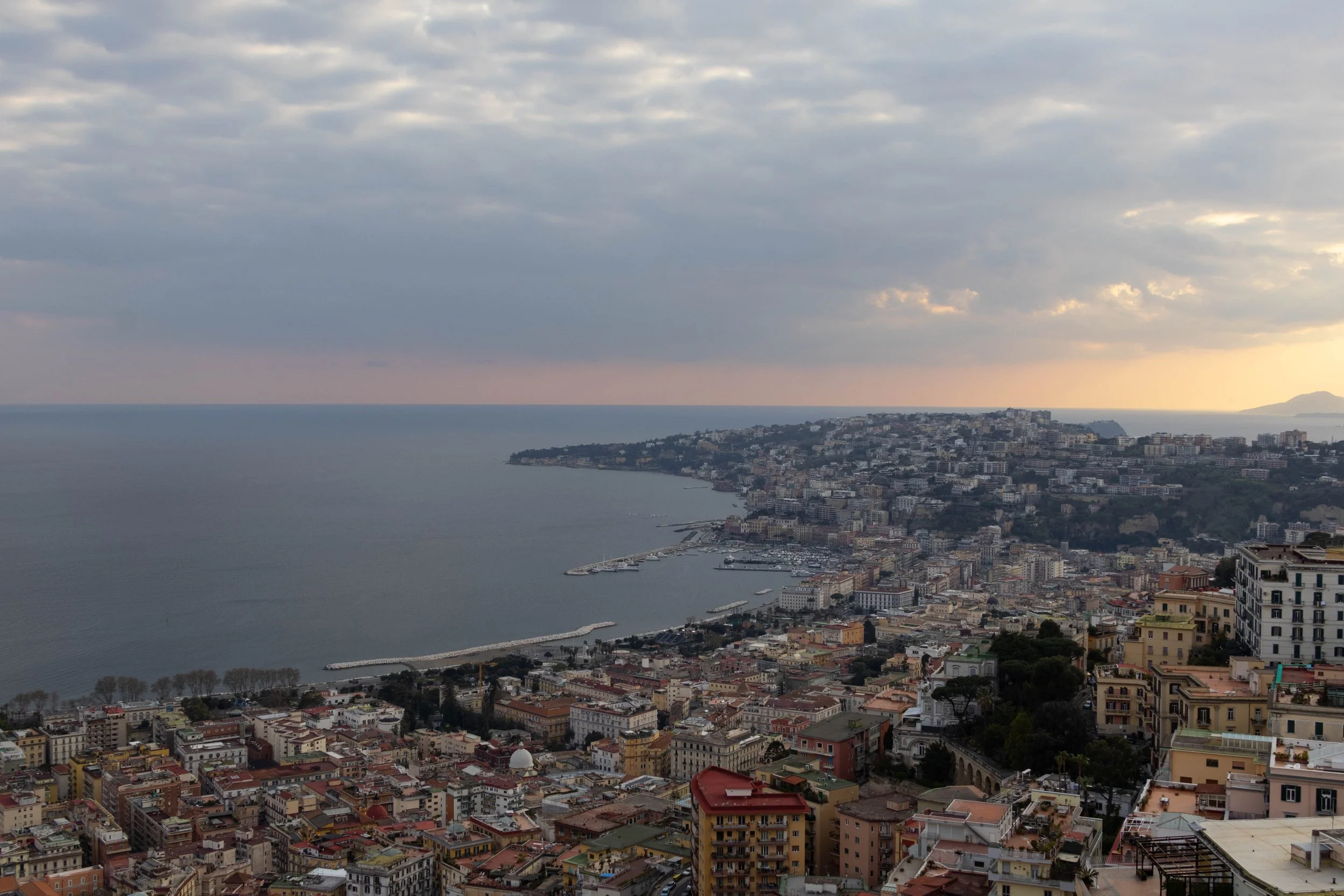 Naples, Italy | A panoramic view of the Bay of Naples from Castle Sant'Elmo. 