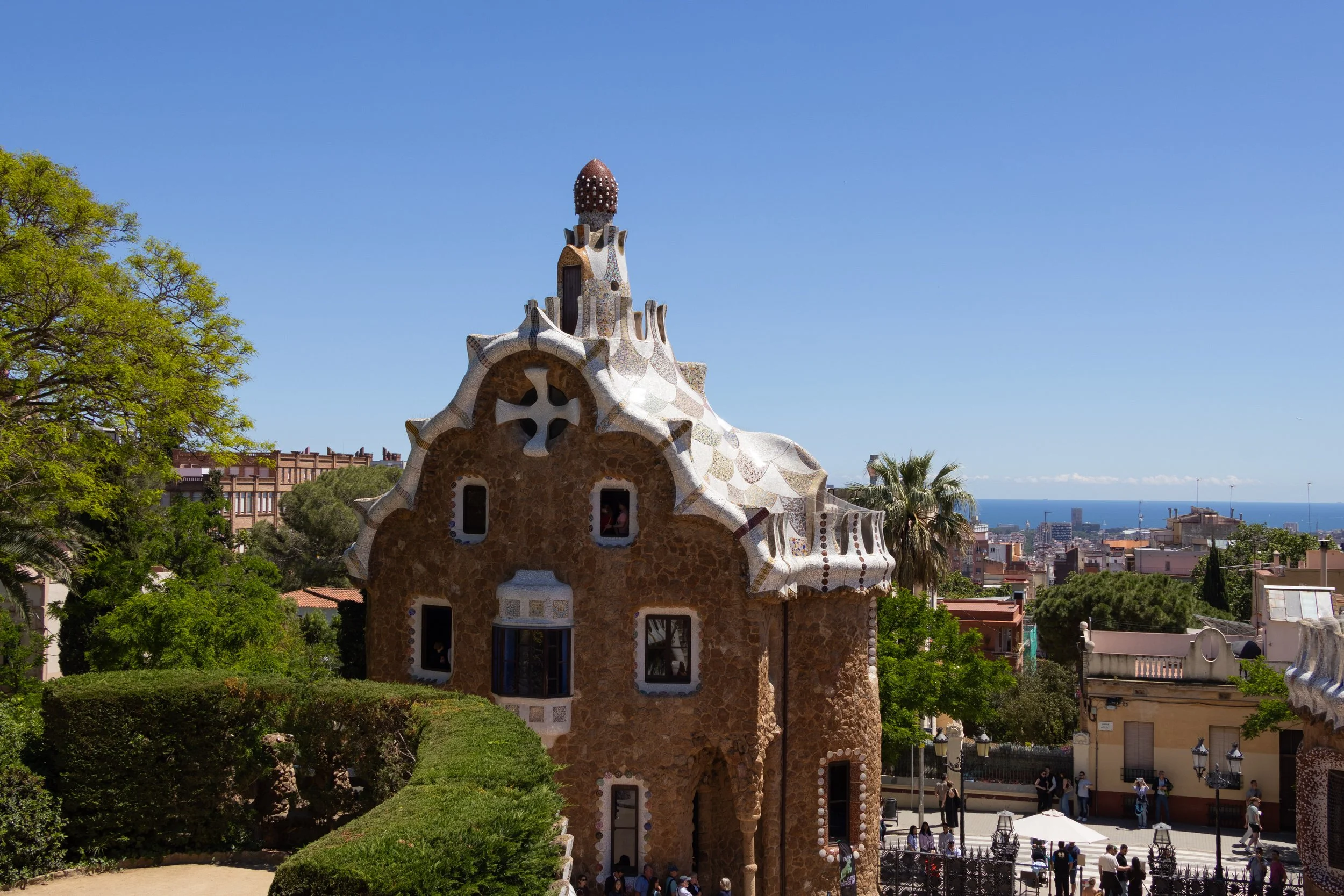 Barcelona, Spain | A view of Gaudi's architecture in Park Guell.