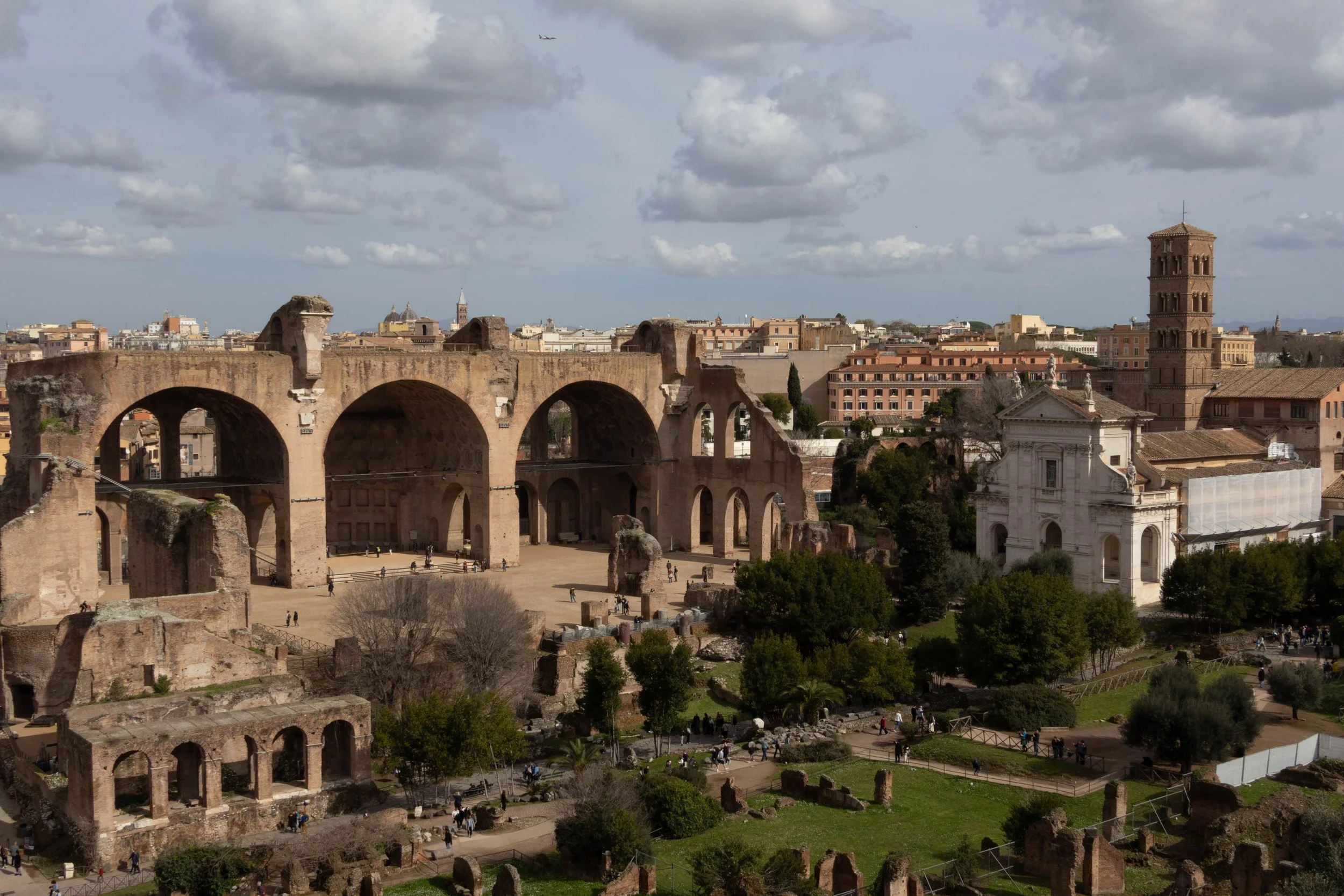 Rome, Italy | Panoramic view of the ancient Roman Forum. 