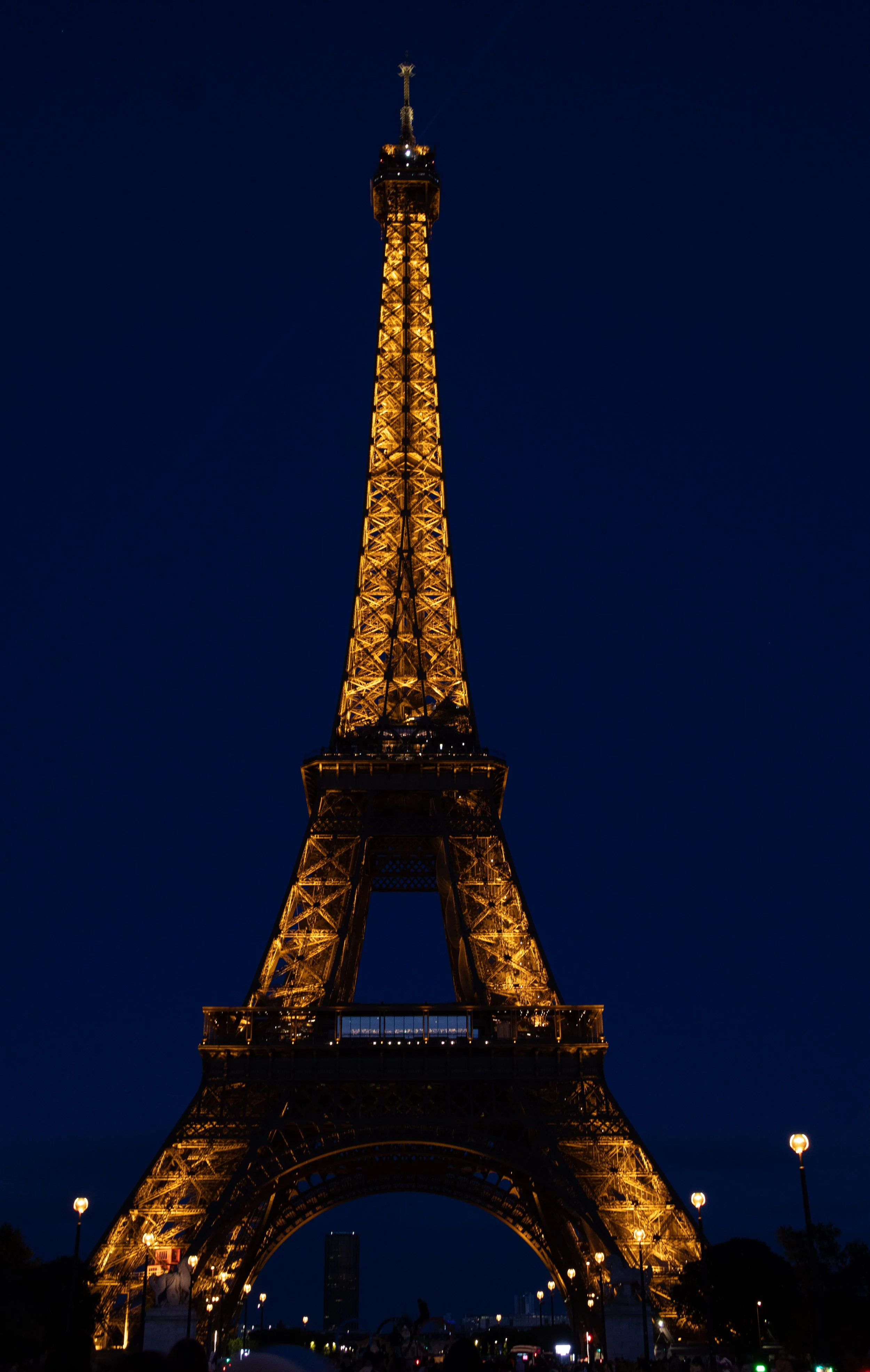 Paris, France | The Eiffel Tower illuminated against the night sky. 