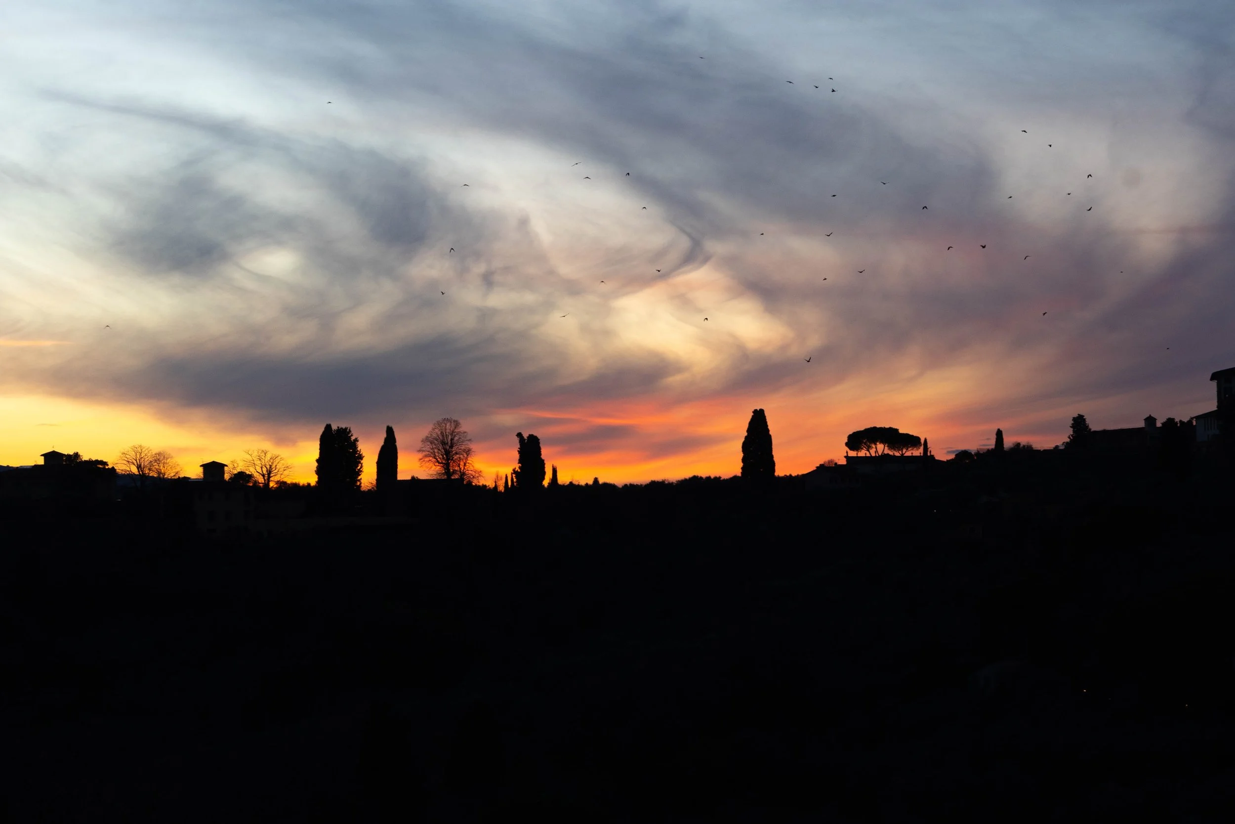 Florence, Italy | Sunset over the Tuscan countryside. 