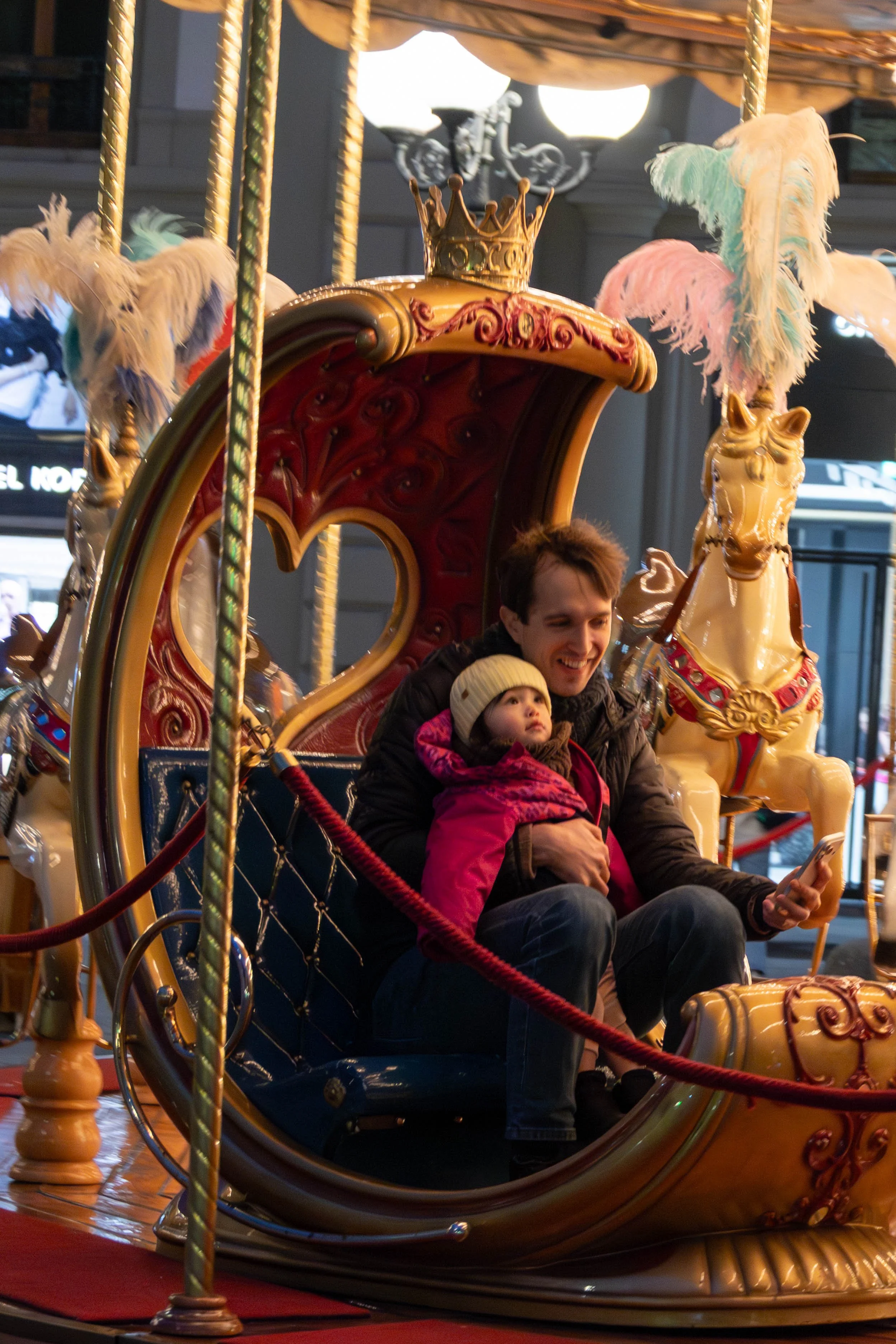 Florence, Italy | A quiet moment on a carousel in the heart of the historic city. 