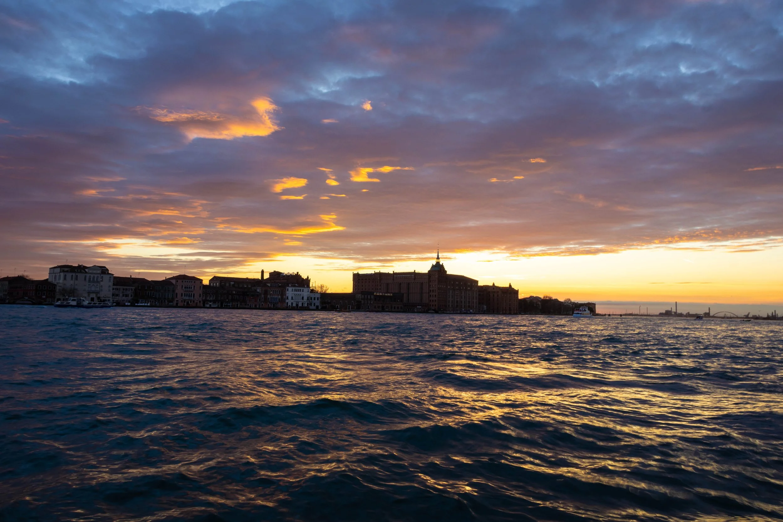Venice, Italy | Sunset over the Venetian lagoon in Venice. 