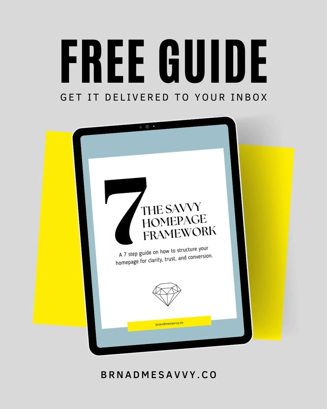 Most websites don&rsquo;t have a design problem.
They have a clarity problem.
Your homepage has seconds to answer:
Is this for me?
What do you do?
Can you help me?
What should I do next?
That&rsquo;s why I created The Savvy Homepage Framework &mdash;