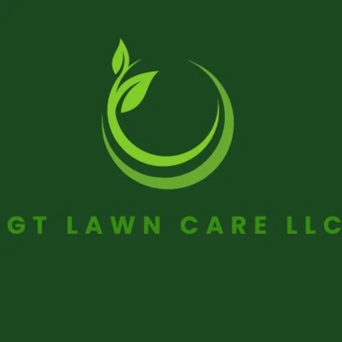 Logo of GT Lawn Care LLC featuring a green leaf and circular design on a dark green background.