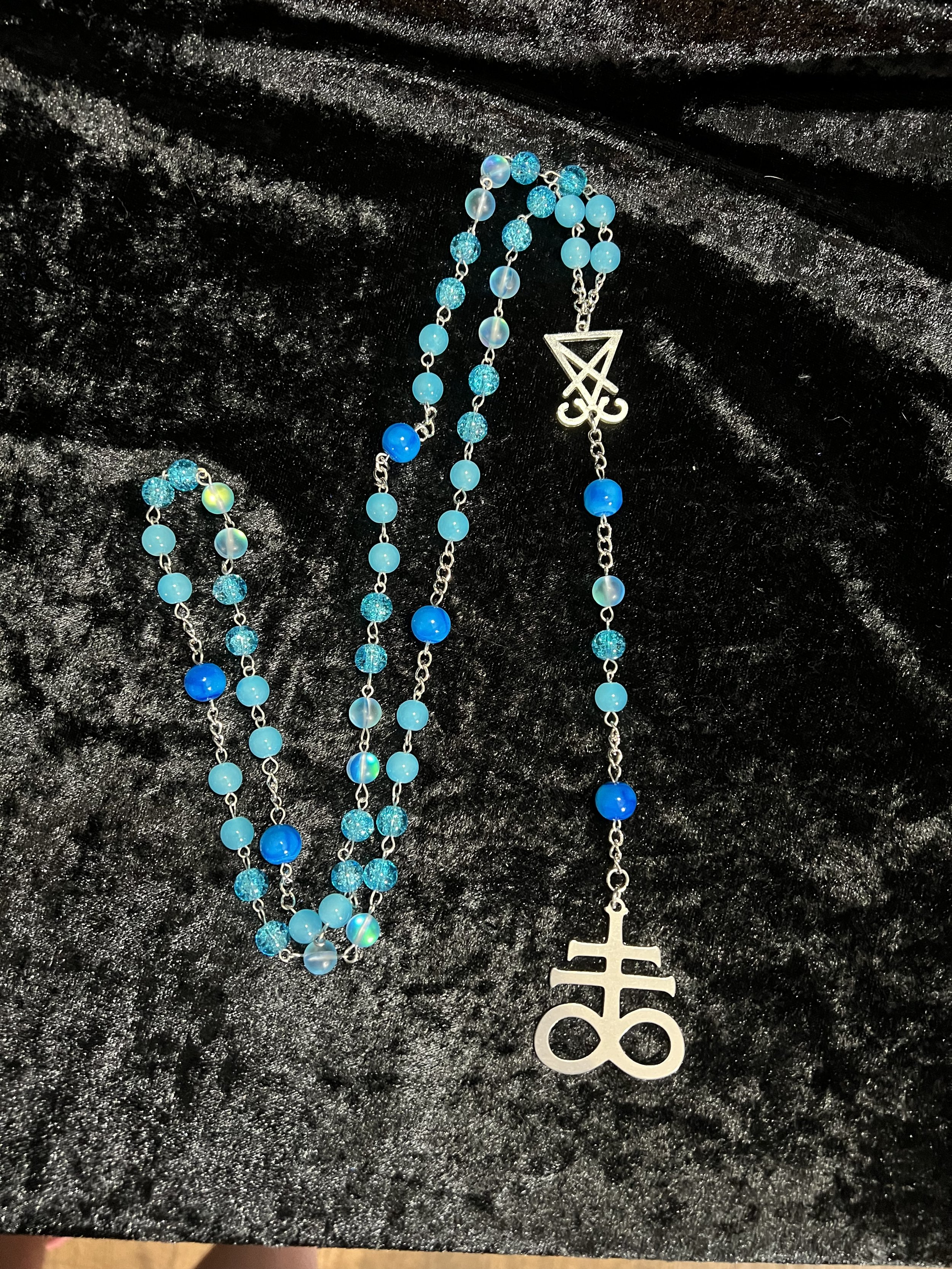 Blue Leviathan Cross Rosary