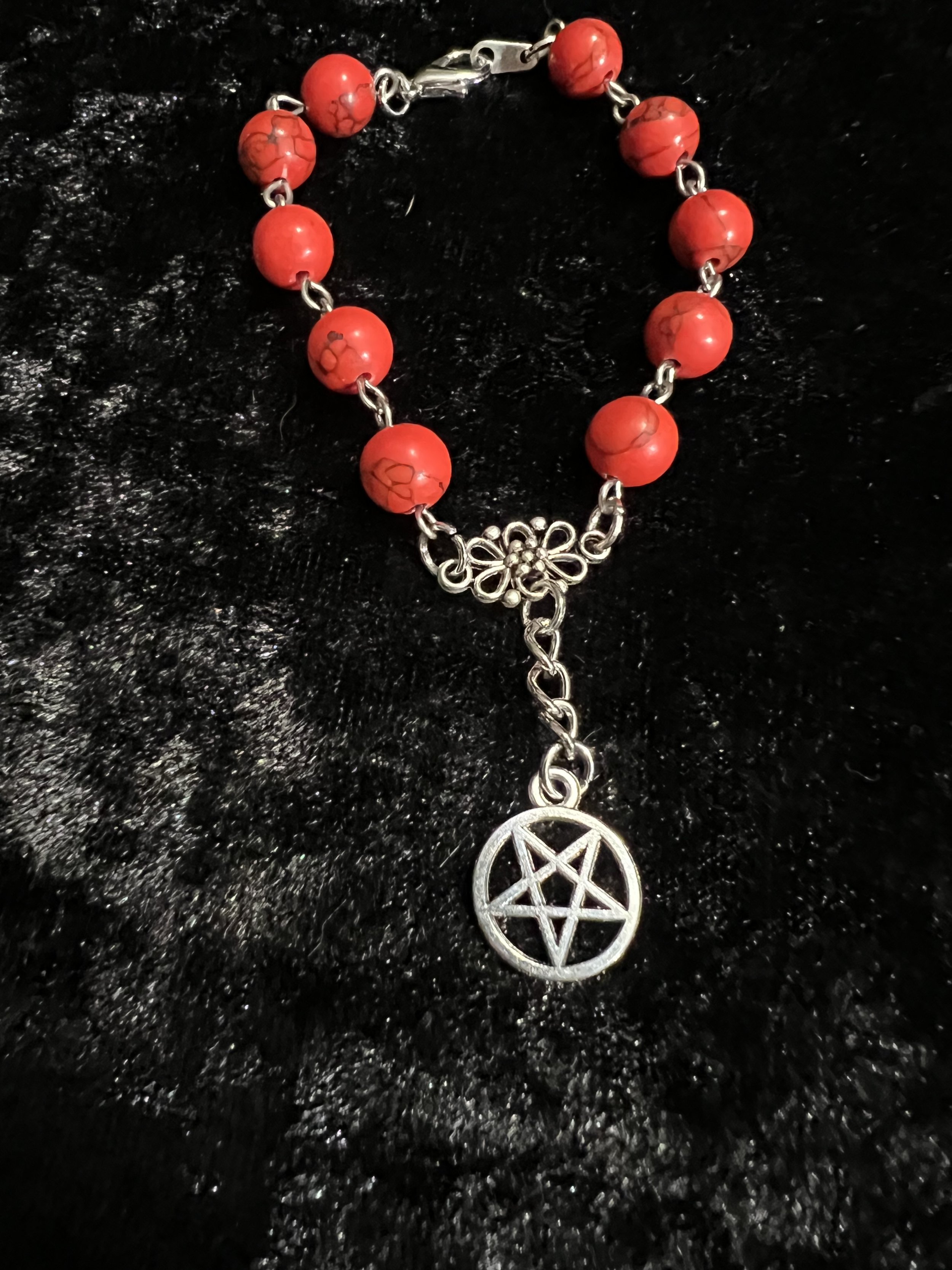 Red and Black Marbled Rosary