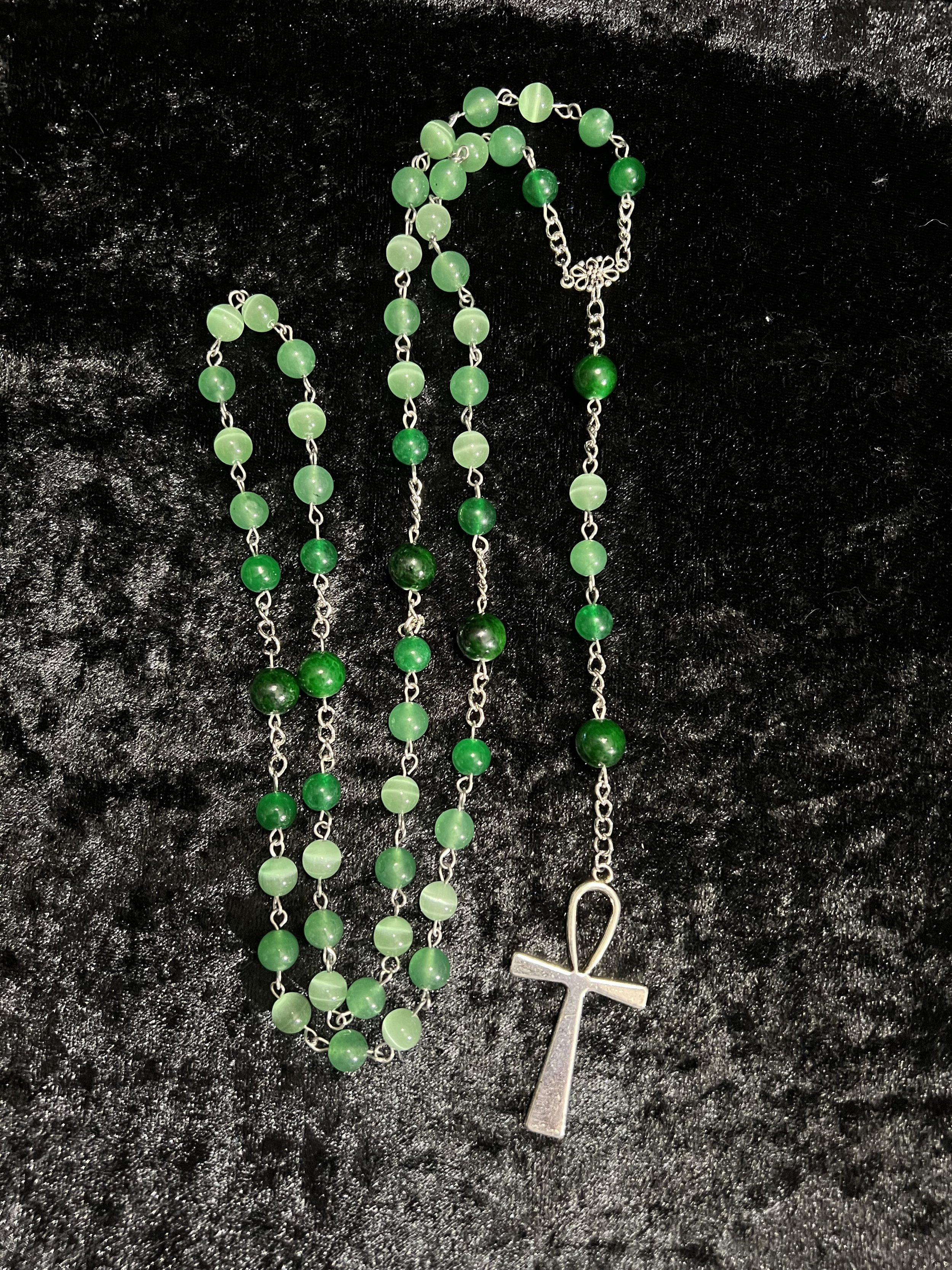 Green Ankh Rosary