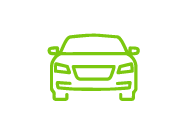 Green CARFAX car line icon