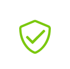 Green shield and checkmark line icon for extended warranty coverage