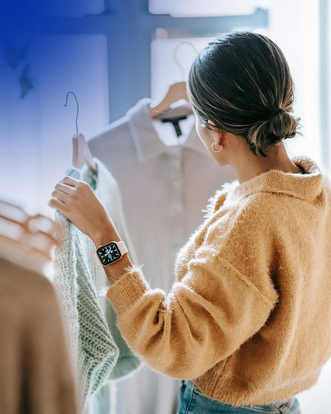 Woman shopping at a boutique.
