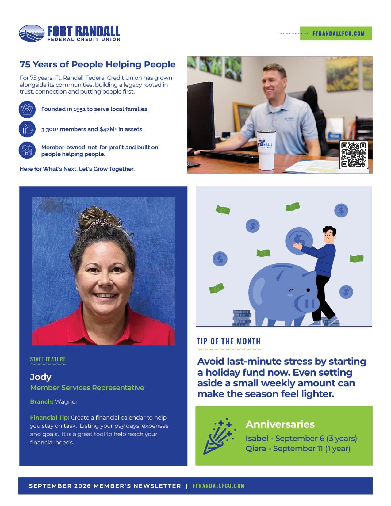 Ft. Randall FCU September Newsletter Back