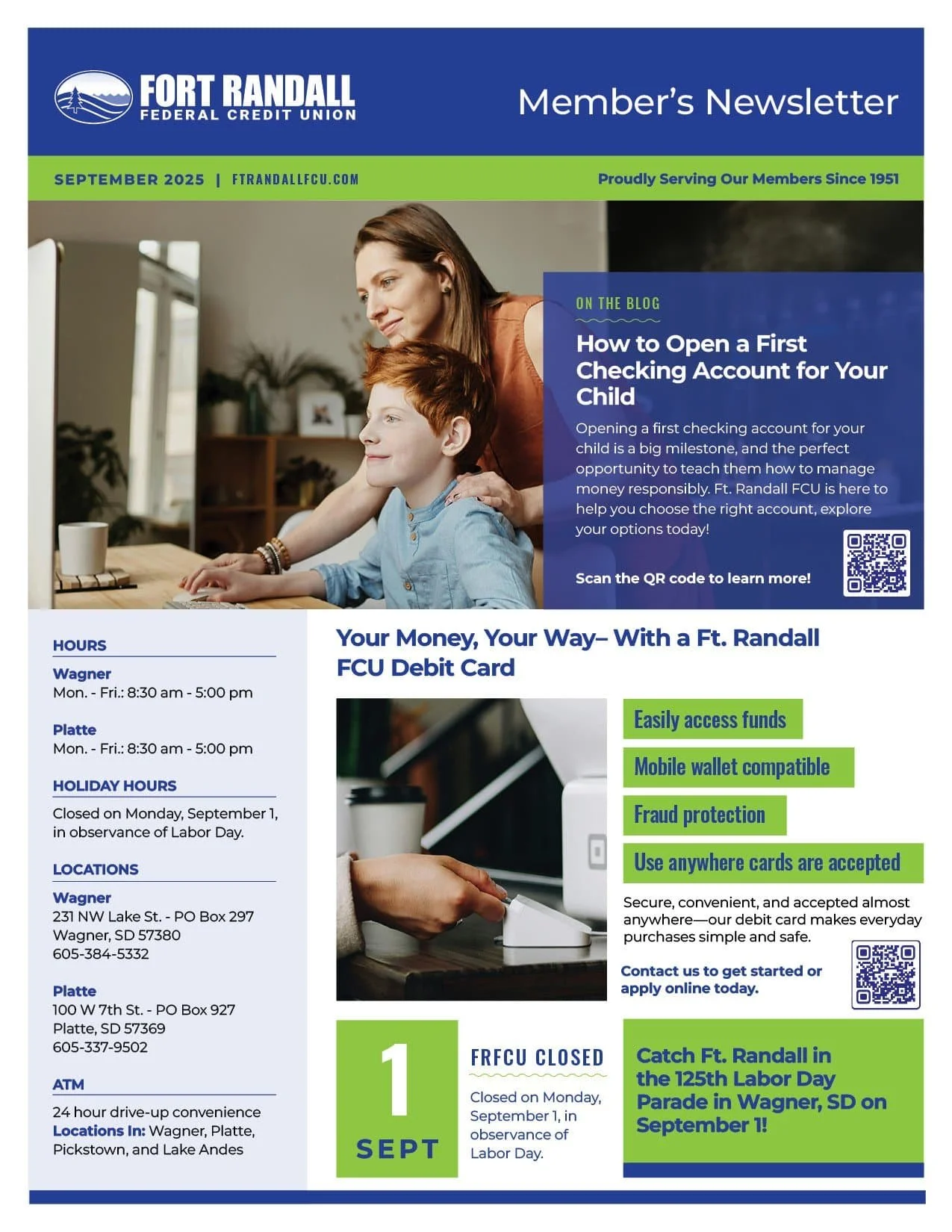 Front side of september newsletter