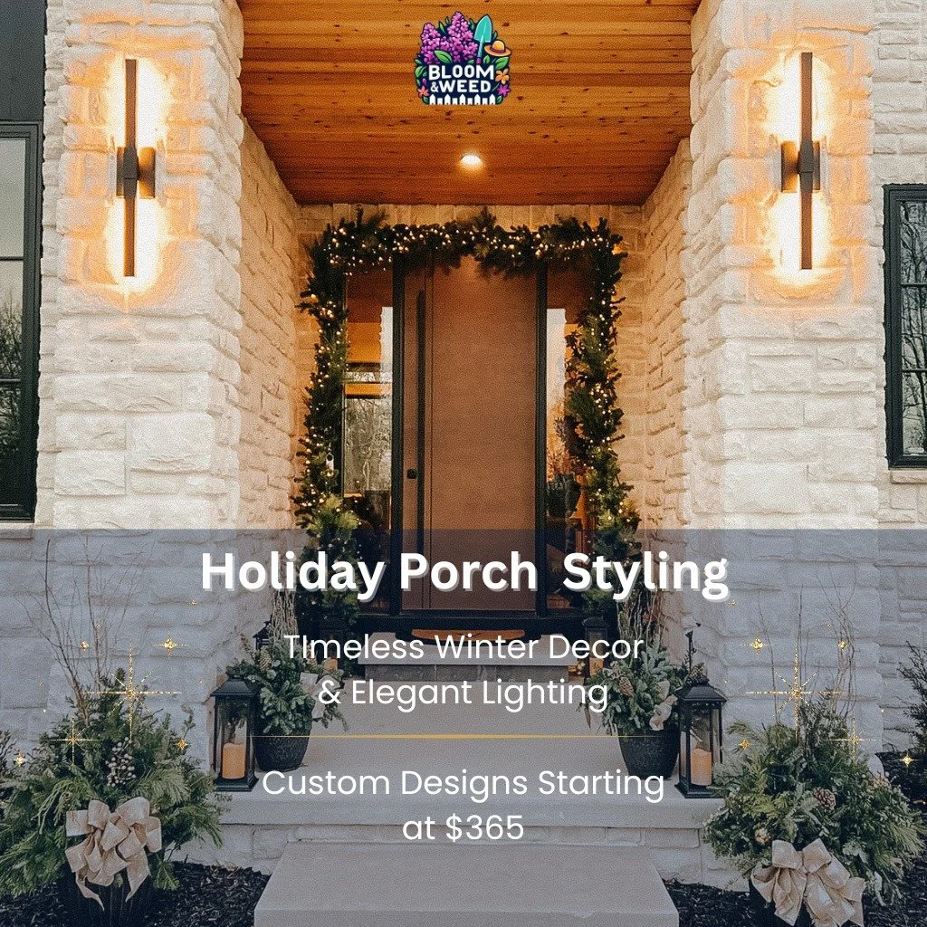 ✨ Holiday Porch Styling by Bloom &amp; Weed 🌟

The first snowfall is here &mdash; and it&rsquo;s the perfect time to make your porch shine for the holidays! From elegant garlands and timeless lighting to custom winter planters, we&rsquo;ll bring war