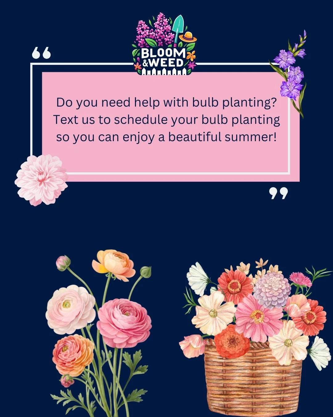 🌼Planning Now = Blooms Later 🌼

This is your friendly reminder that summer flowers start with spring planning.

Right now is the perfect time to order and plan spring planted bulbs and tubers that go into the ground in April and reward you with col