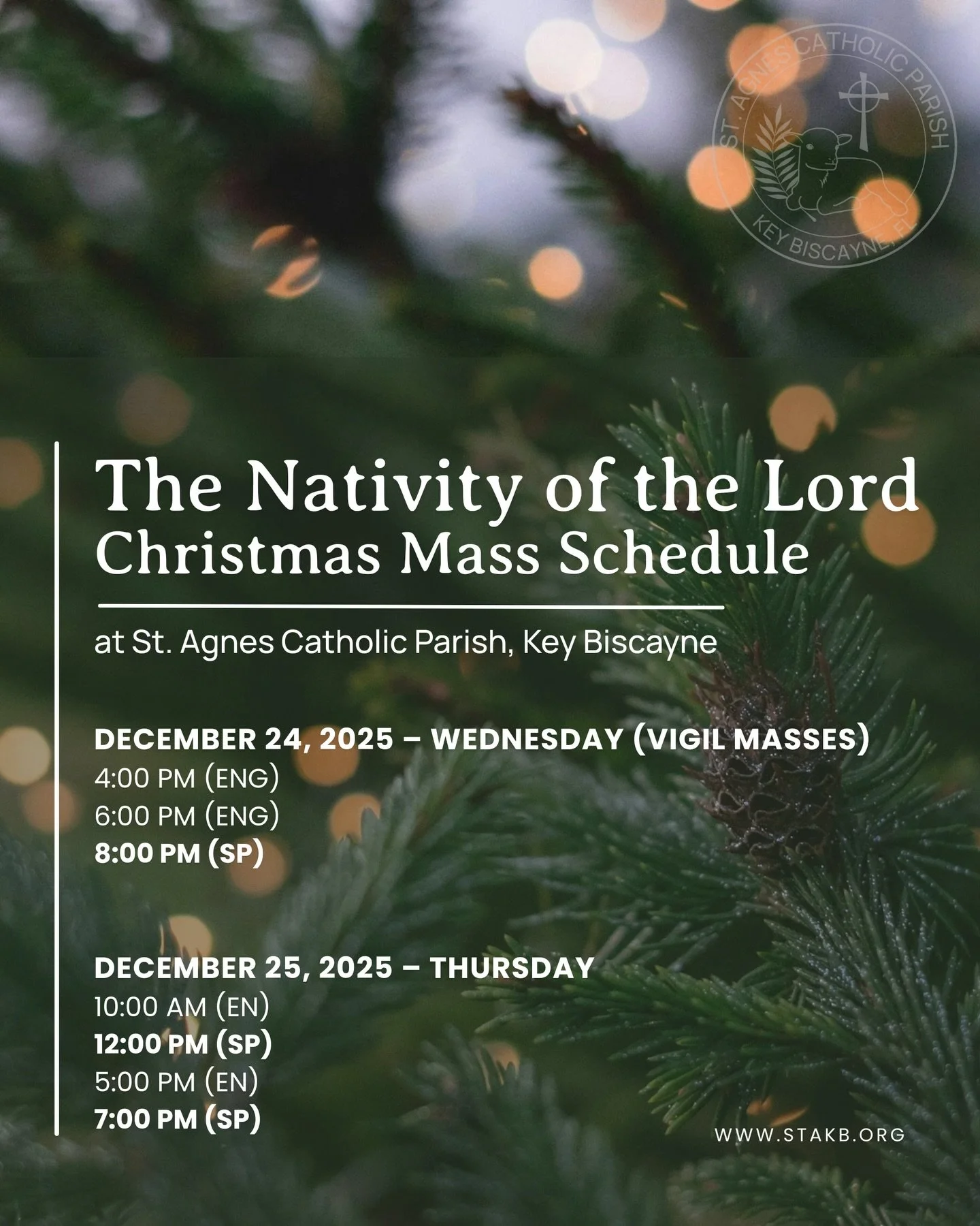 Join us for Mass this Christmas as we celebrate the birth of our Lord and Savior and welcome Him into our hearts and homes.
