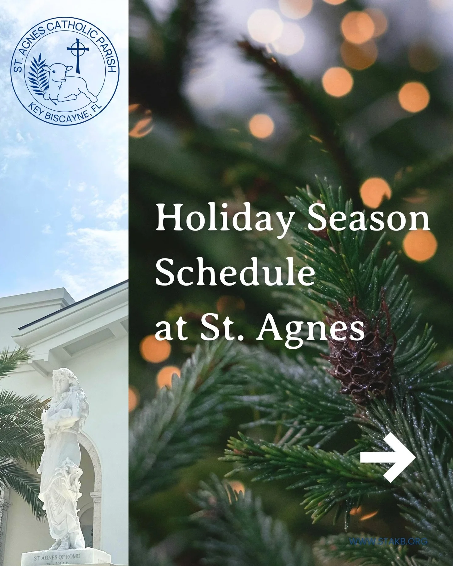 Mark your calendars! 

During these last two weeks of the year, since Christmas and New Year&rsquo;s Day Masses fall in the middle of the week, some of our regular liturgical events have been canceled or rescheduled to different days. This adjustment