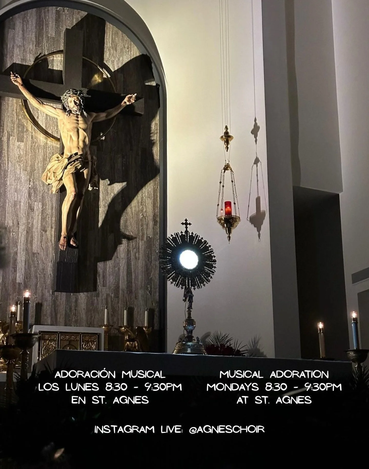 Join us for Eucharistic Singing Adoration tonight 8:30&ndash;9:30 PM at St. Agnes Catholic Parish. 

Confessions will be available beginning at 8:00 PM during the Adoration.

Come and adore the Lord with us. 🙏🏼