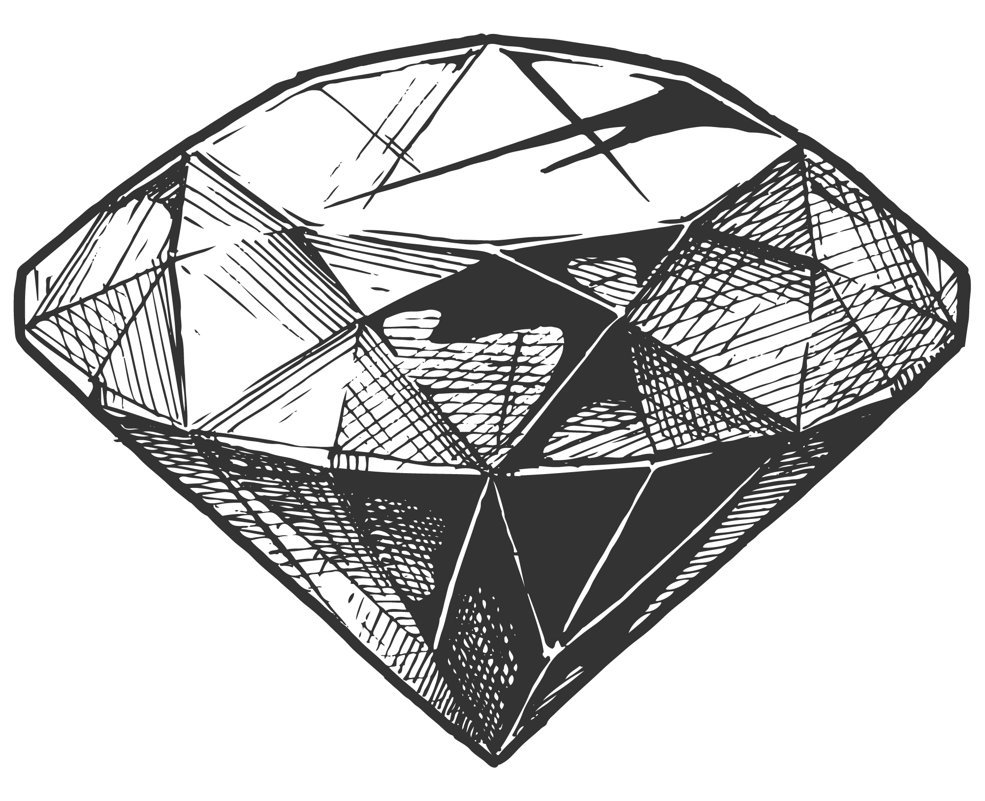 Diamante minimalista dibujo técnico
